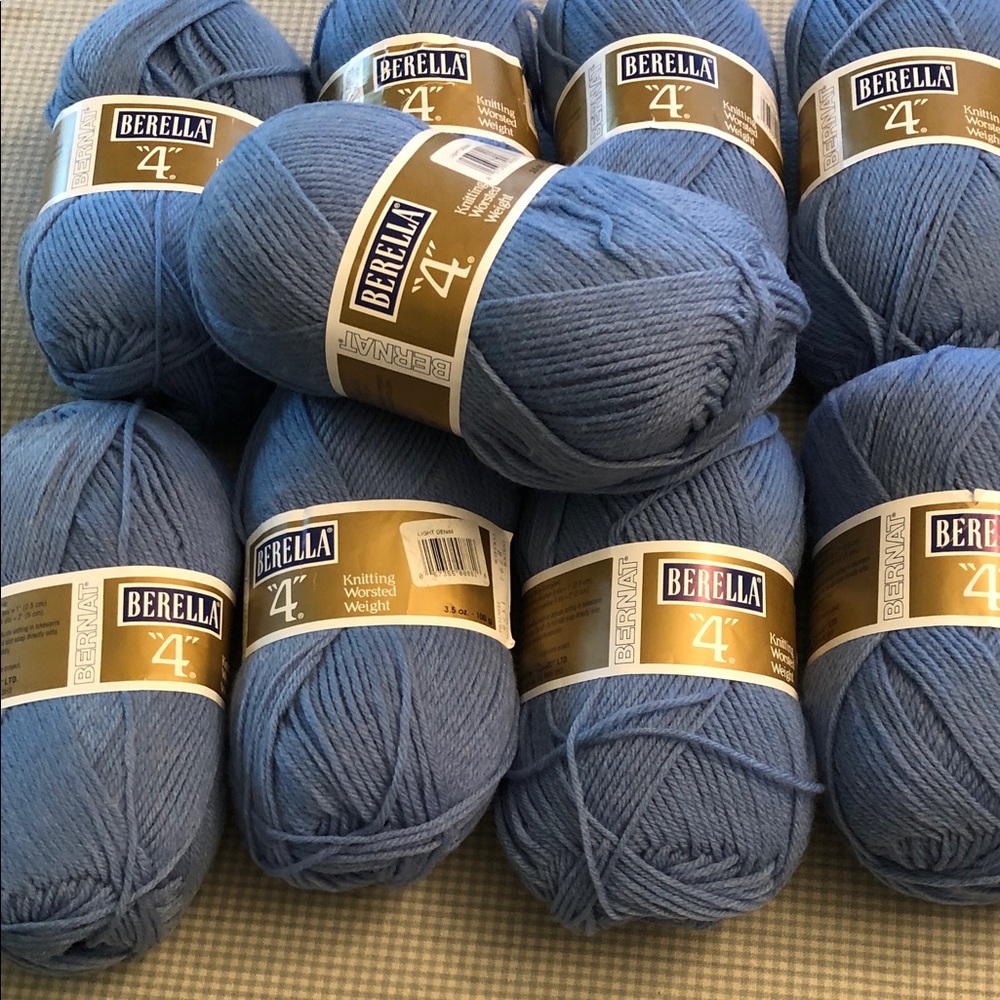 BERNAT BERELLA 4 - Knitting Worsted Weight Yarn 3.5oz/100g
Light Denim #OS0066